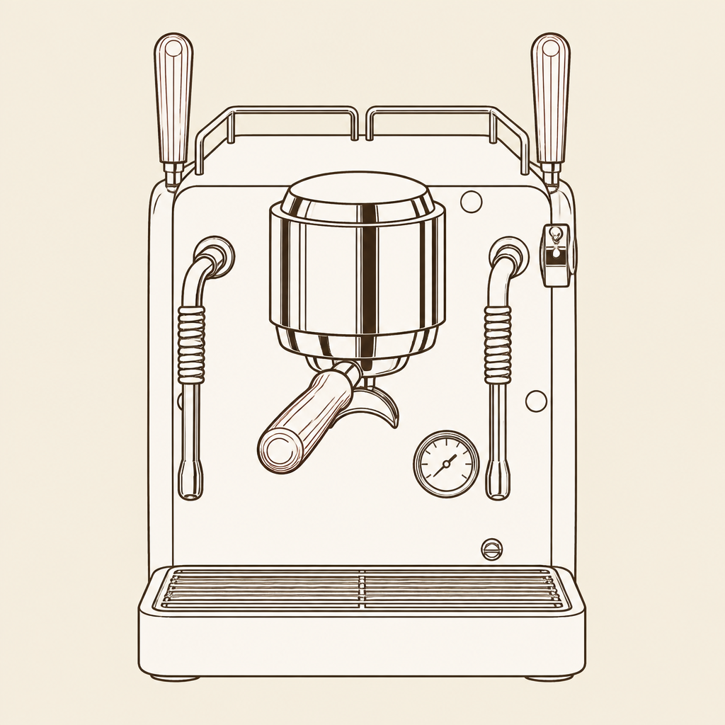 Hambach M2 espresso machine line drawing