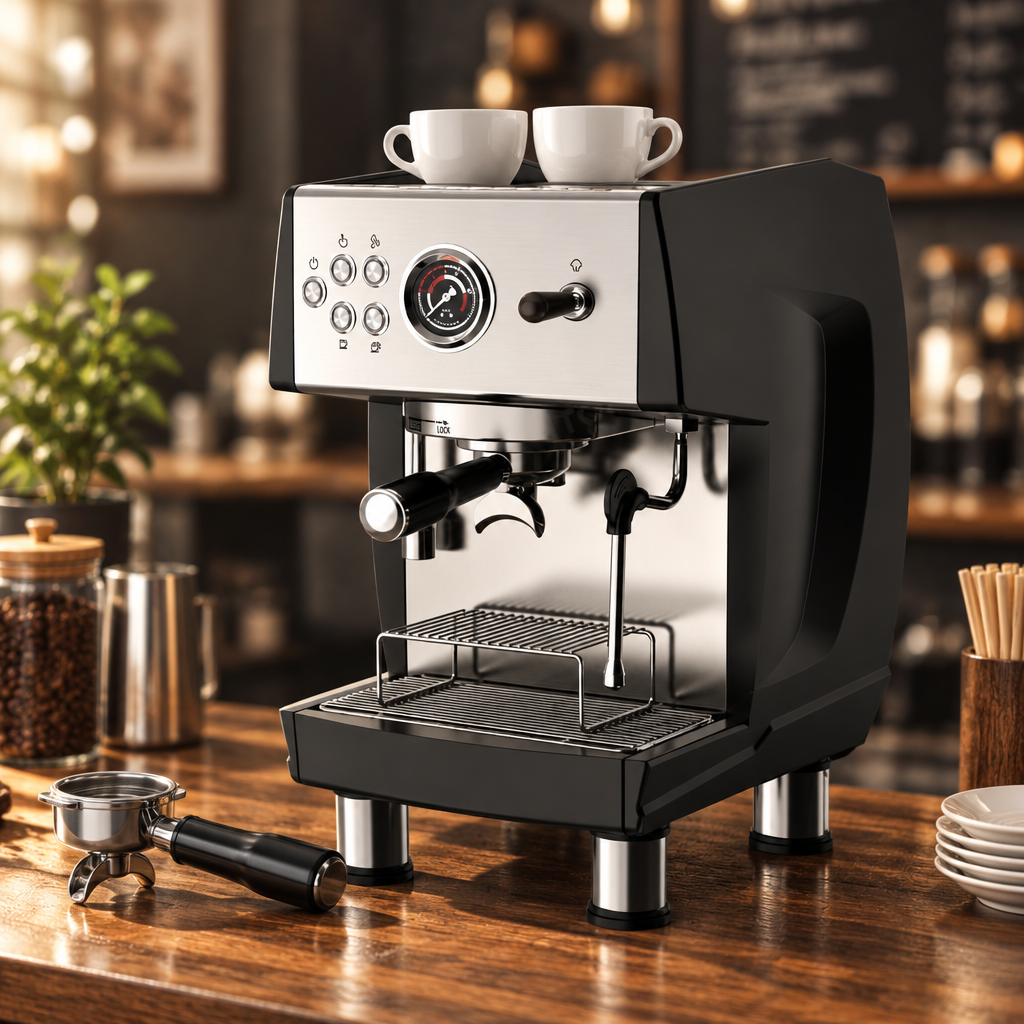 Pascali semi-commercial espresso machine on a cafe counter