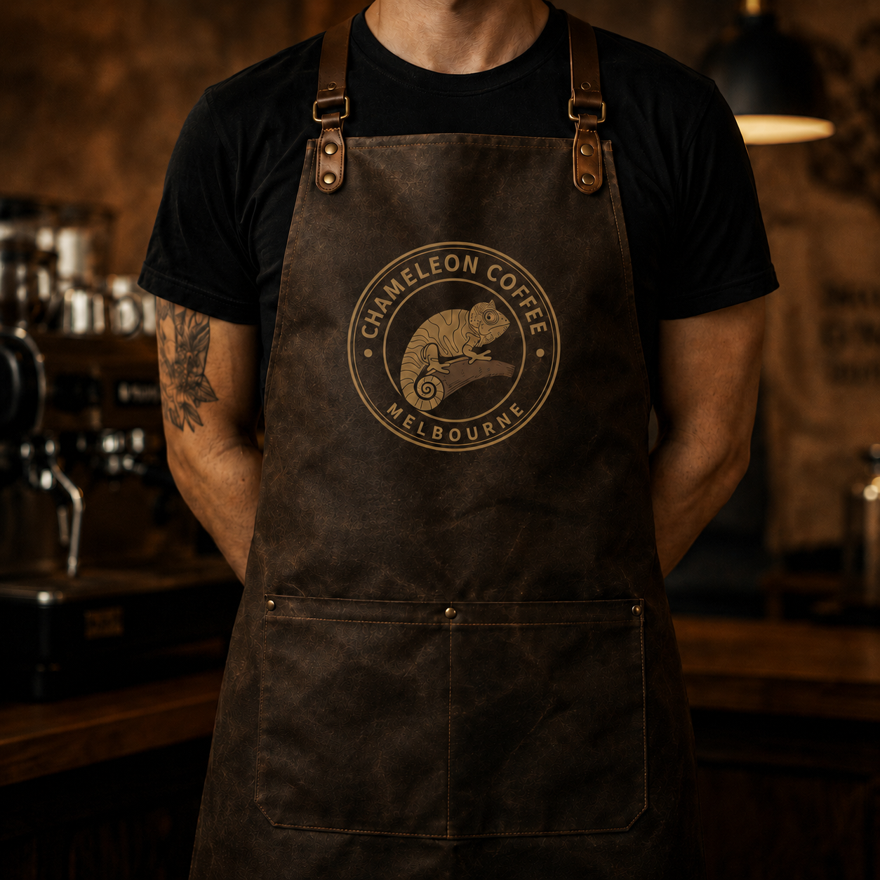 Custom Coffee Apron Branding